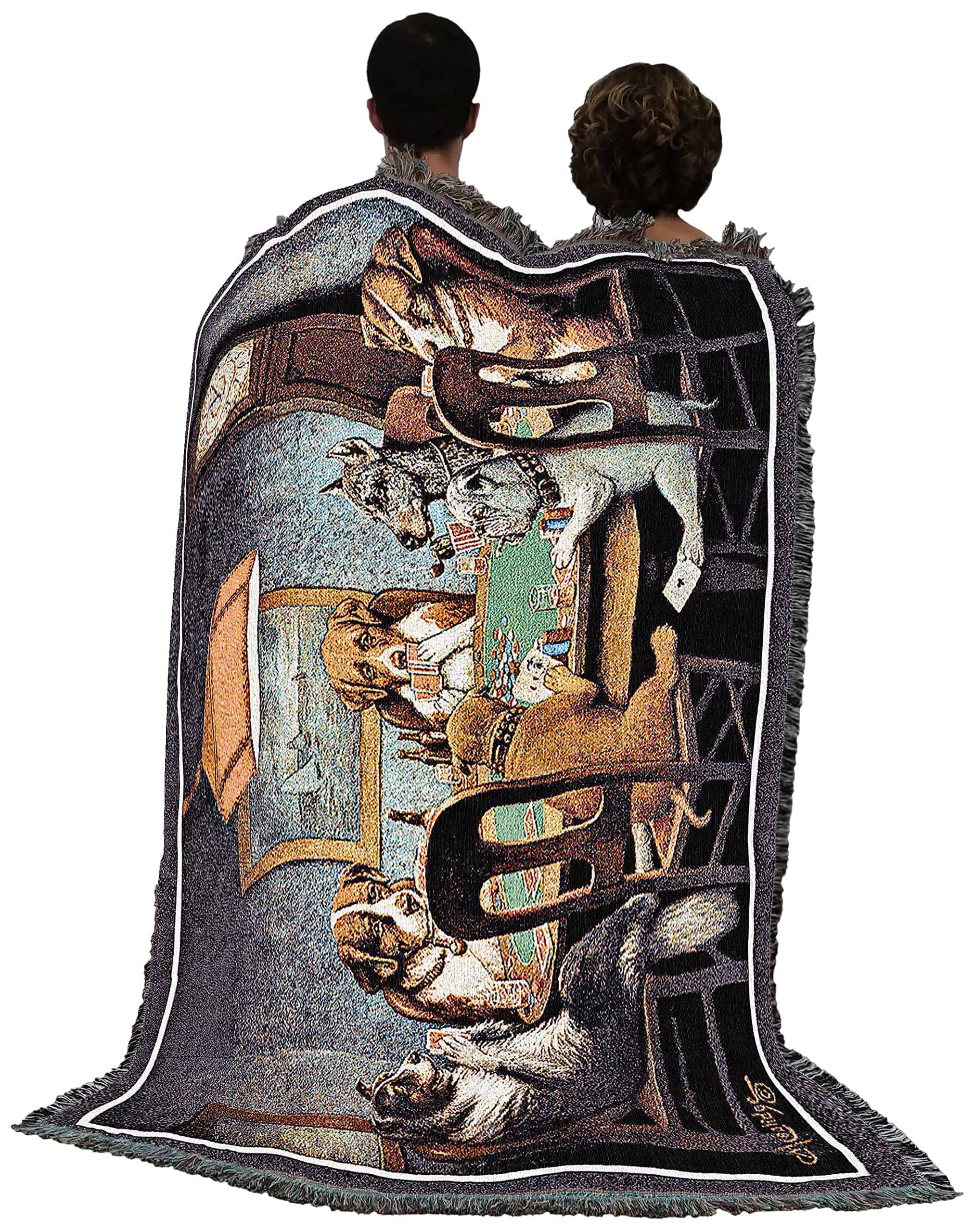 Manta de perros jugando al póker de Pure Country Weavers - - Imagen 4