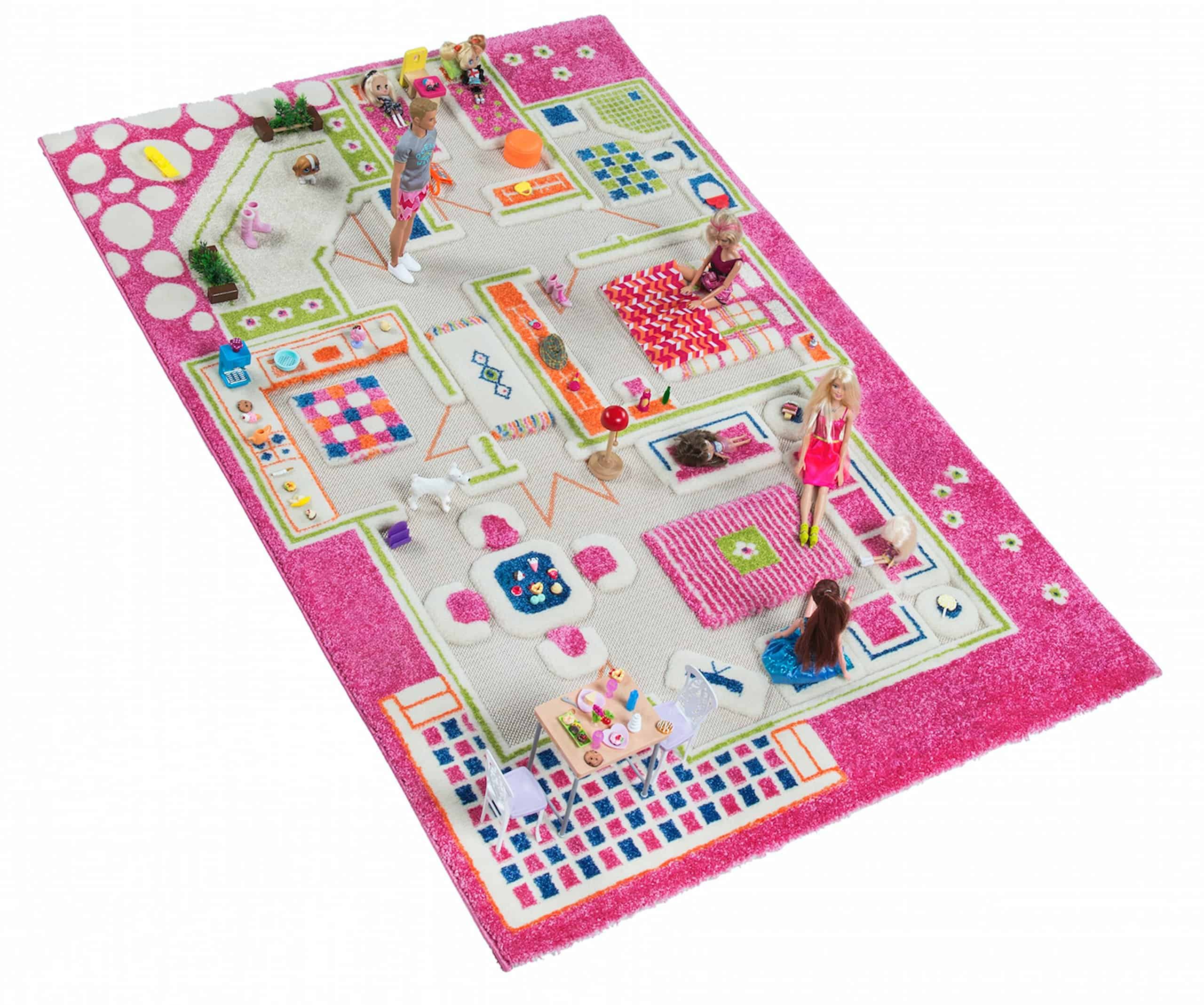 Tapete de Juego IVI 3D Rosa Casa de Juegos Educativa