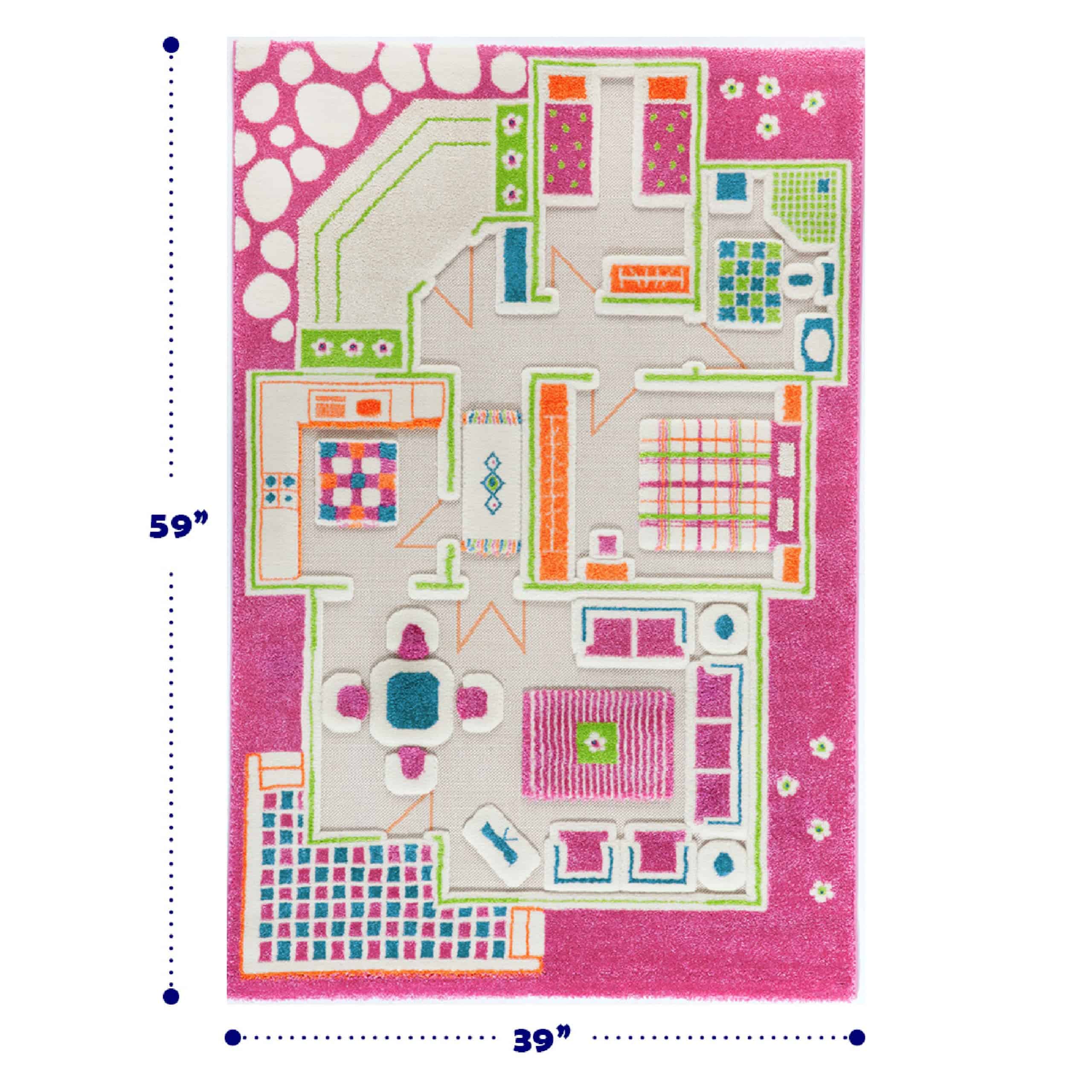 Tapete de Juego IVI 3D Rosa Casa de Juegos Educativa - Imagen 3