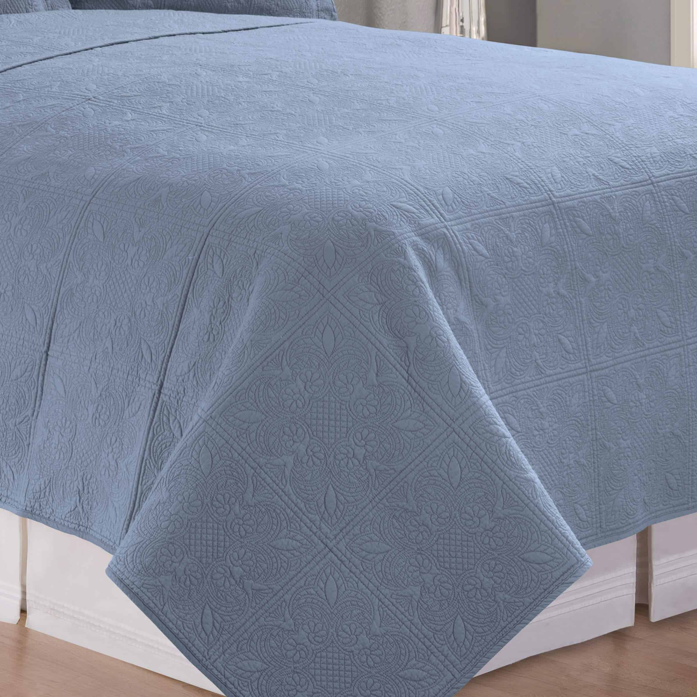 Colcha Matelassé King C&F Home Azul Colonial 100% Algodón - Imagen 4