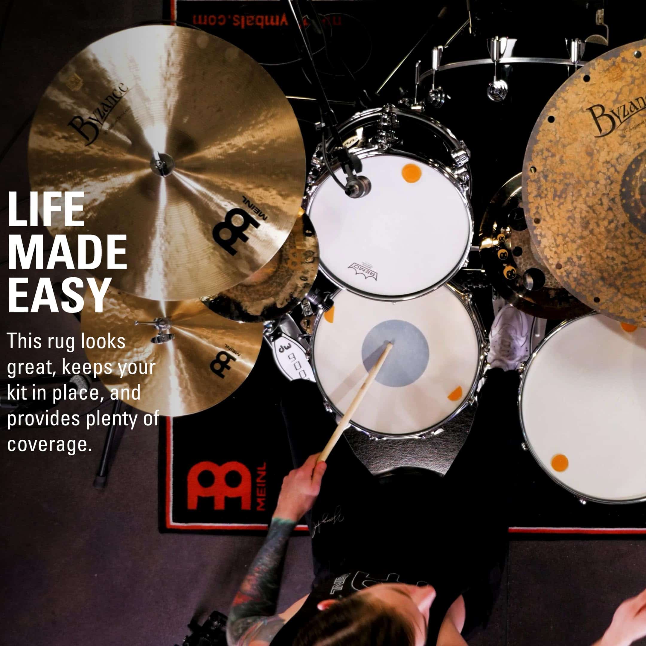 Tapete de Batería (78" x 63"), Tela de Alfombra Duradera - Imagen 3