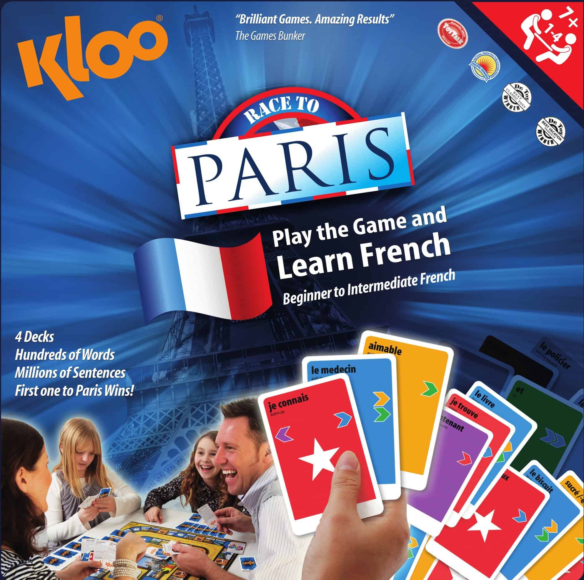 Juego de Mesa y Cartas KLOO Aprende Francés Carrera a París