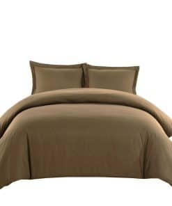 Juego de Funda Nórdica de Algodón Sólido Taupe de 550