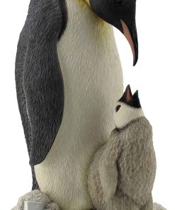 Figura de animal de 9 pulgadas de pingüino con cría