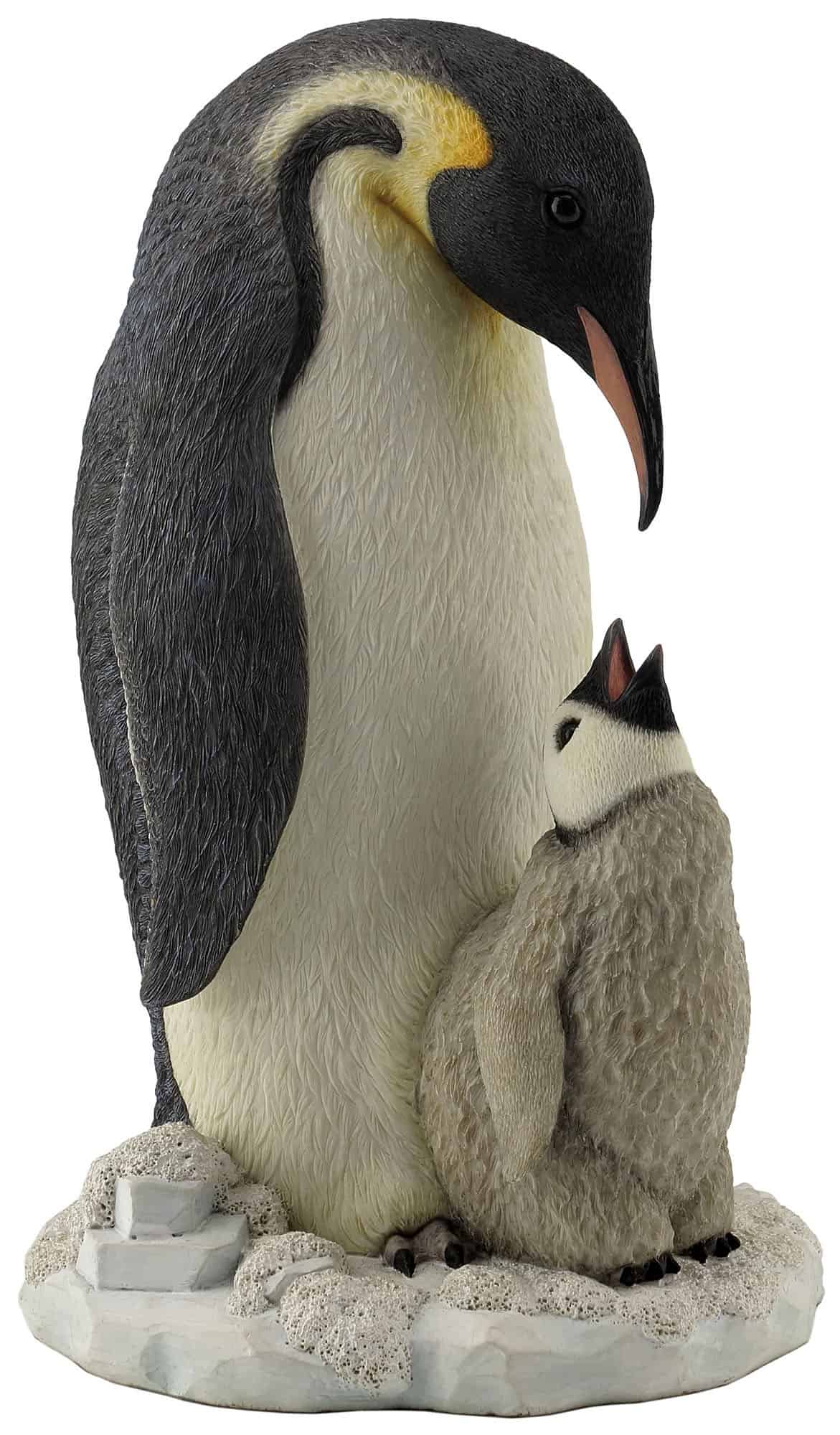 Figura de animal de 9 pulgadas de pingüino con cría