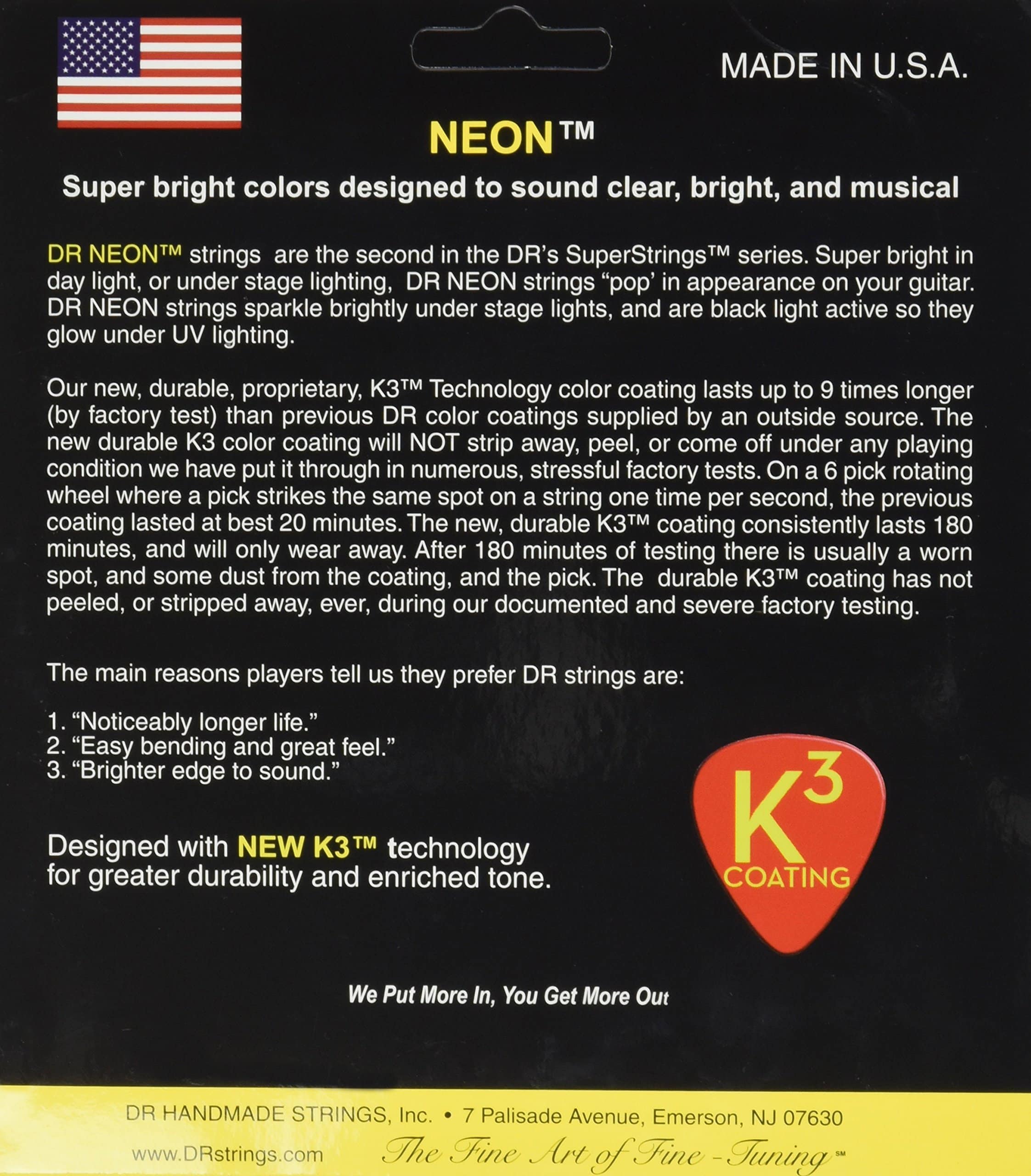 Cuerdas de Guitarra Bajo HI-DEF NEON de DR Strings (NYB6-30) - Imagen 3