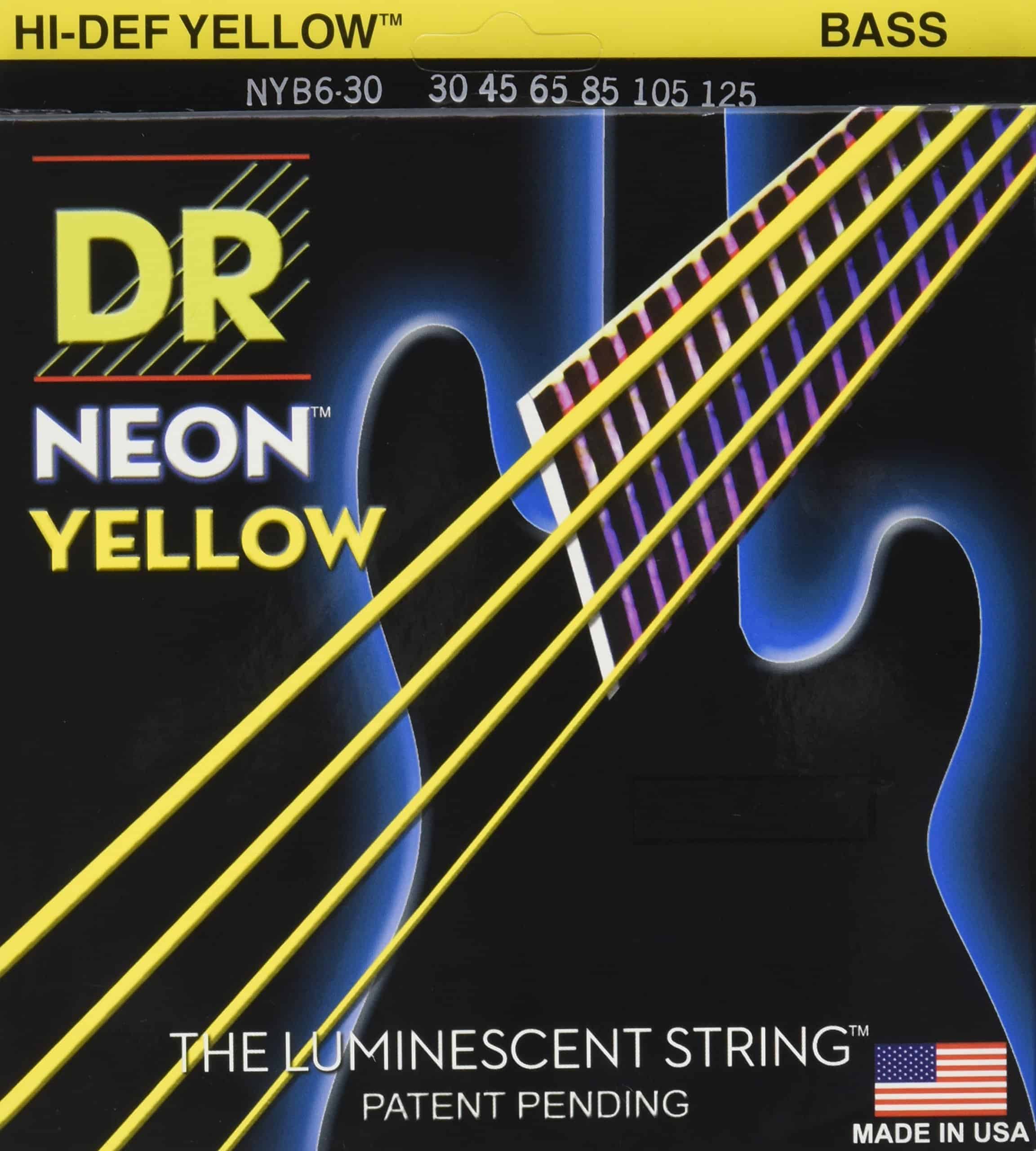 Cuerdas de Guitarra Bajo HI-DEF NEON de DR Strings (NYB6-30)