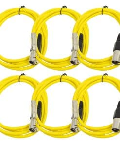 Conjunto de 6 Cables de Conexión XLR Macho a 1/4" TRS -