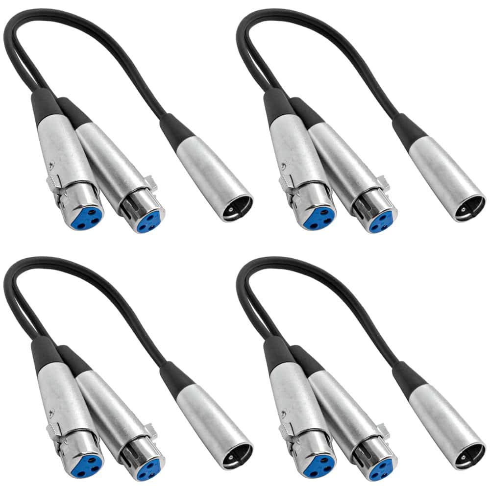 SEISMIC AUDIO SA-Y4 Pack de 4 cables divisor 1 pie 1 XLR