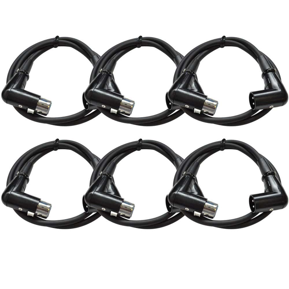 SEISMIC AUDIO - Paquete de 6 cables de empalme de 3' XLR a