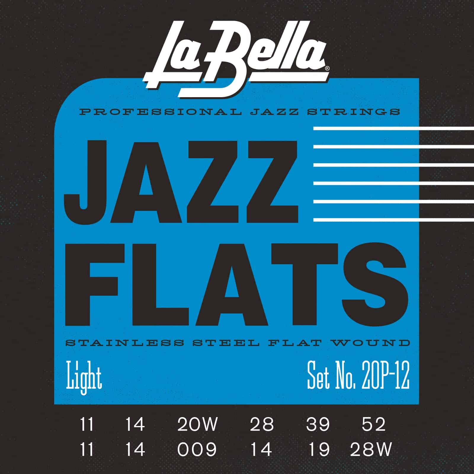 Cuerdas de Guitarra Eléctrica La Bella 20P-12 Jazz Flats