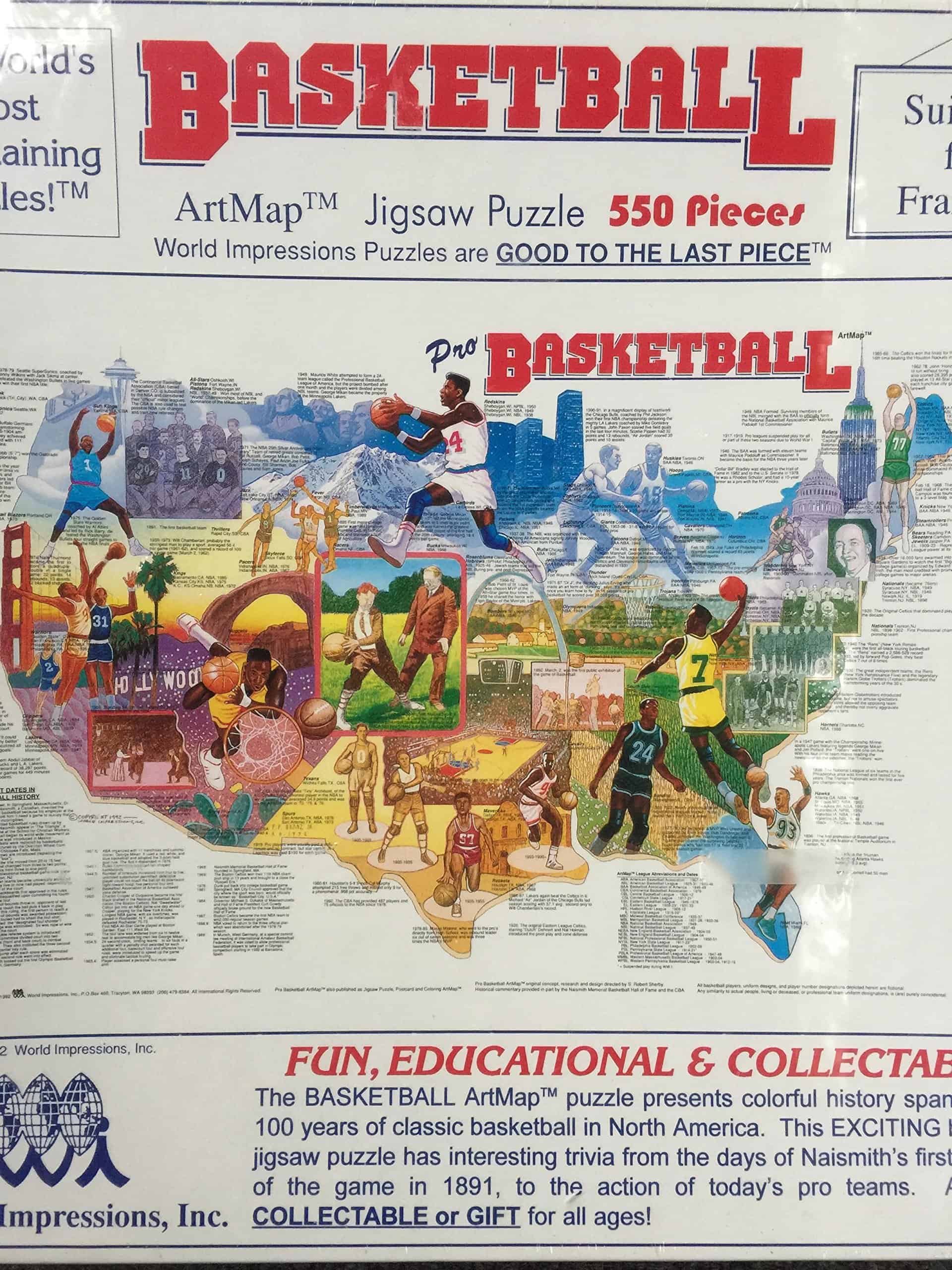 Rompecabezas de Mapa de Arte de Baloncesto de World