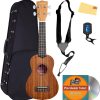 Paquete de Ukulele Soprano Kala KA-15S de Caoba con Estuche