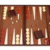 Juego de Backgammon Deluxe de 18" - Estuche marrón mediano