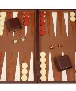 Juego de Backgammon Deluxe de 18" - Estuche marrón mediano