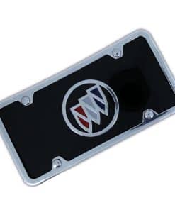 Placa de Licencia de Acrílico Negro con Marco Cromado con