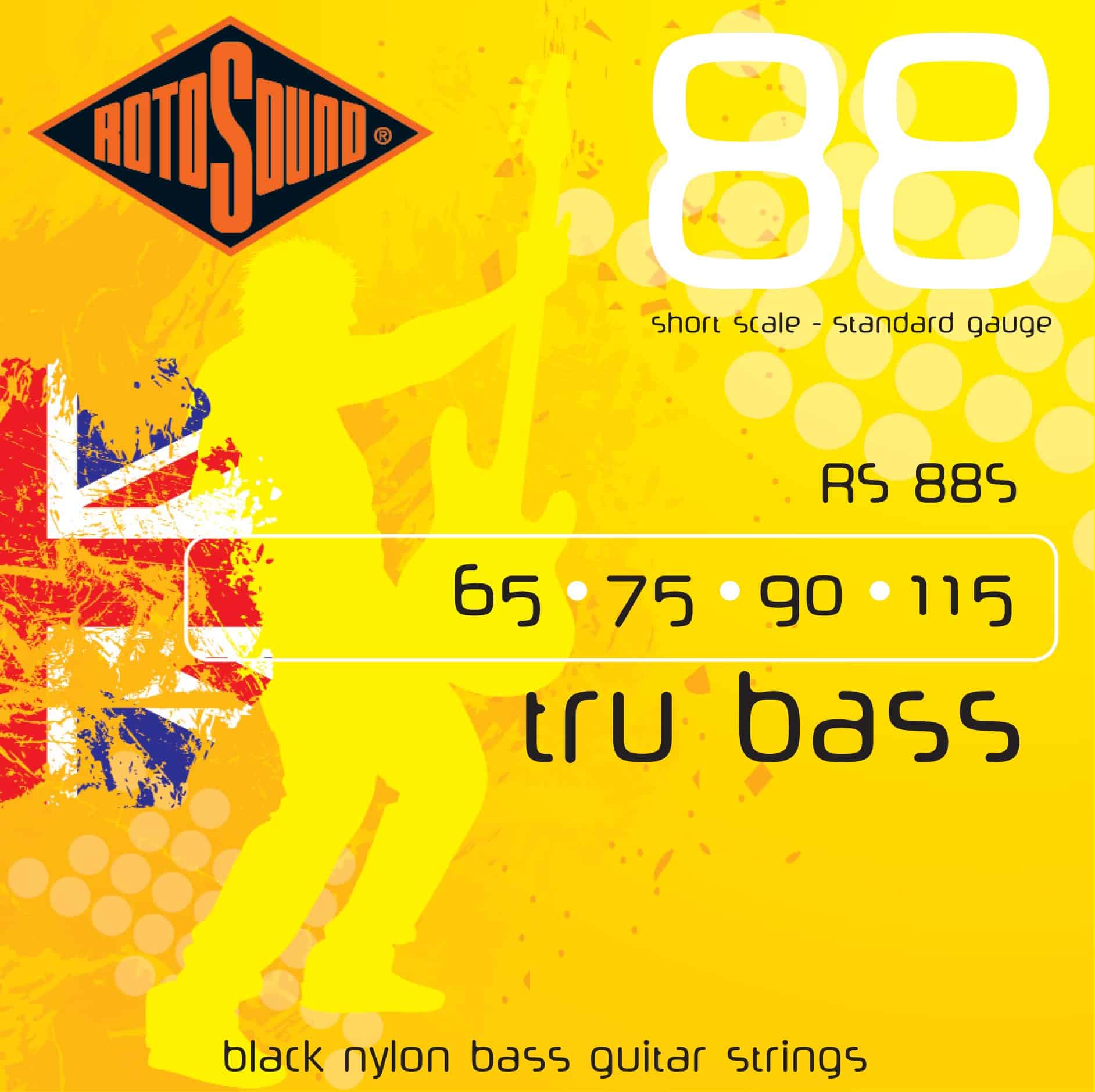 Cuerdas de bajo Rotosound RS88S Black Nylon Flatwound Short