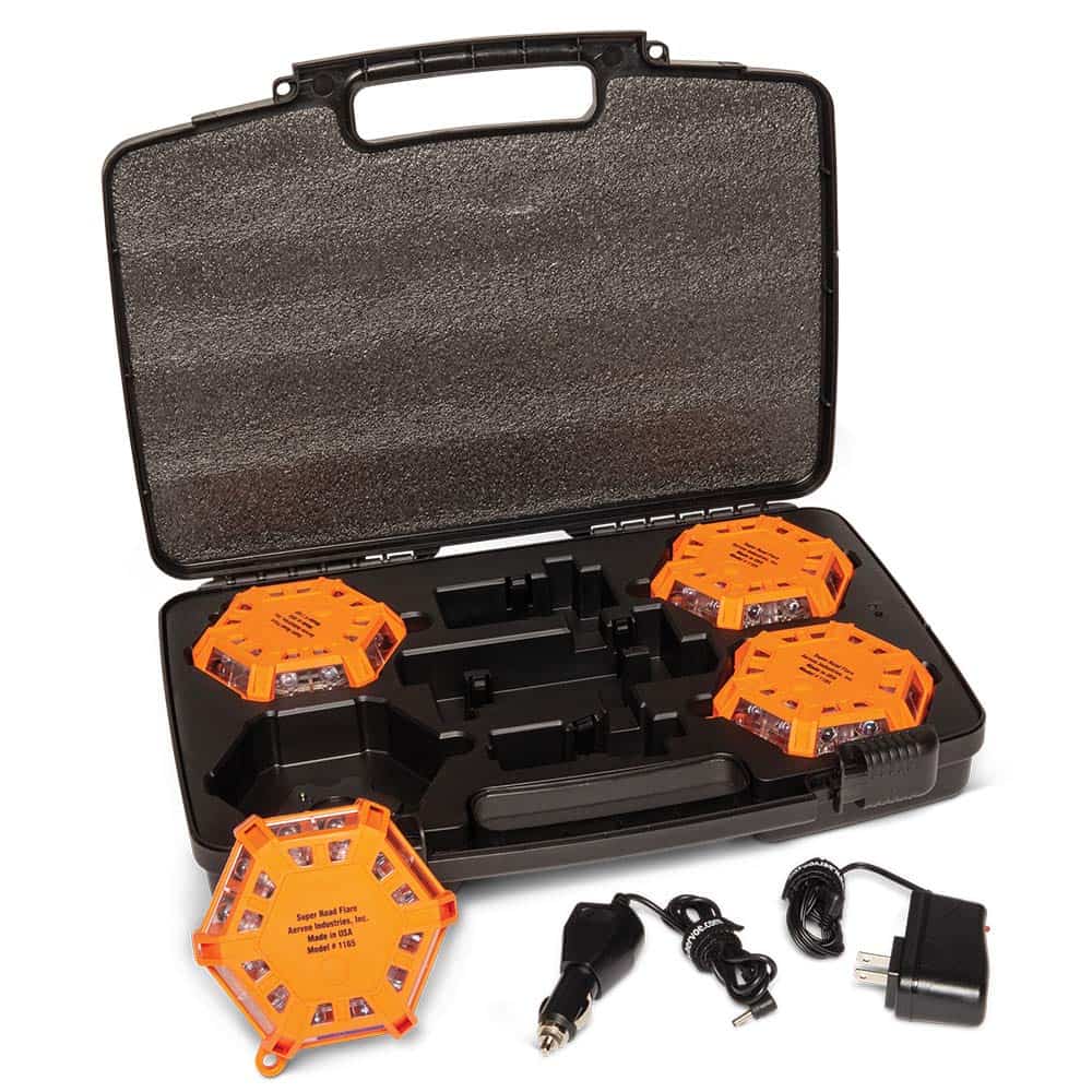 Juego de 4 luces de emergencia LED Aervoe (Rojo)