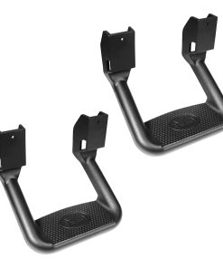 Conjunto de estribos laterales negros recubiertos de polvo