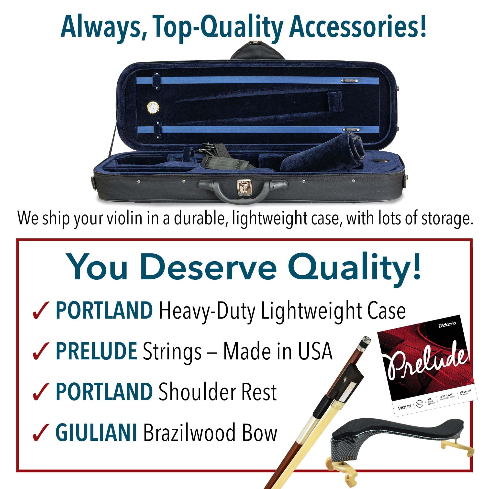 Antonio Giuliani Etude Violin Outfit 4/4 Tamaño Completo en - Imagen 9