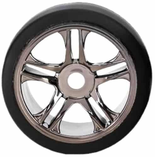 Traxxas 6477 Llantas y Ruedas, Ensambladas Negro Cromo,