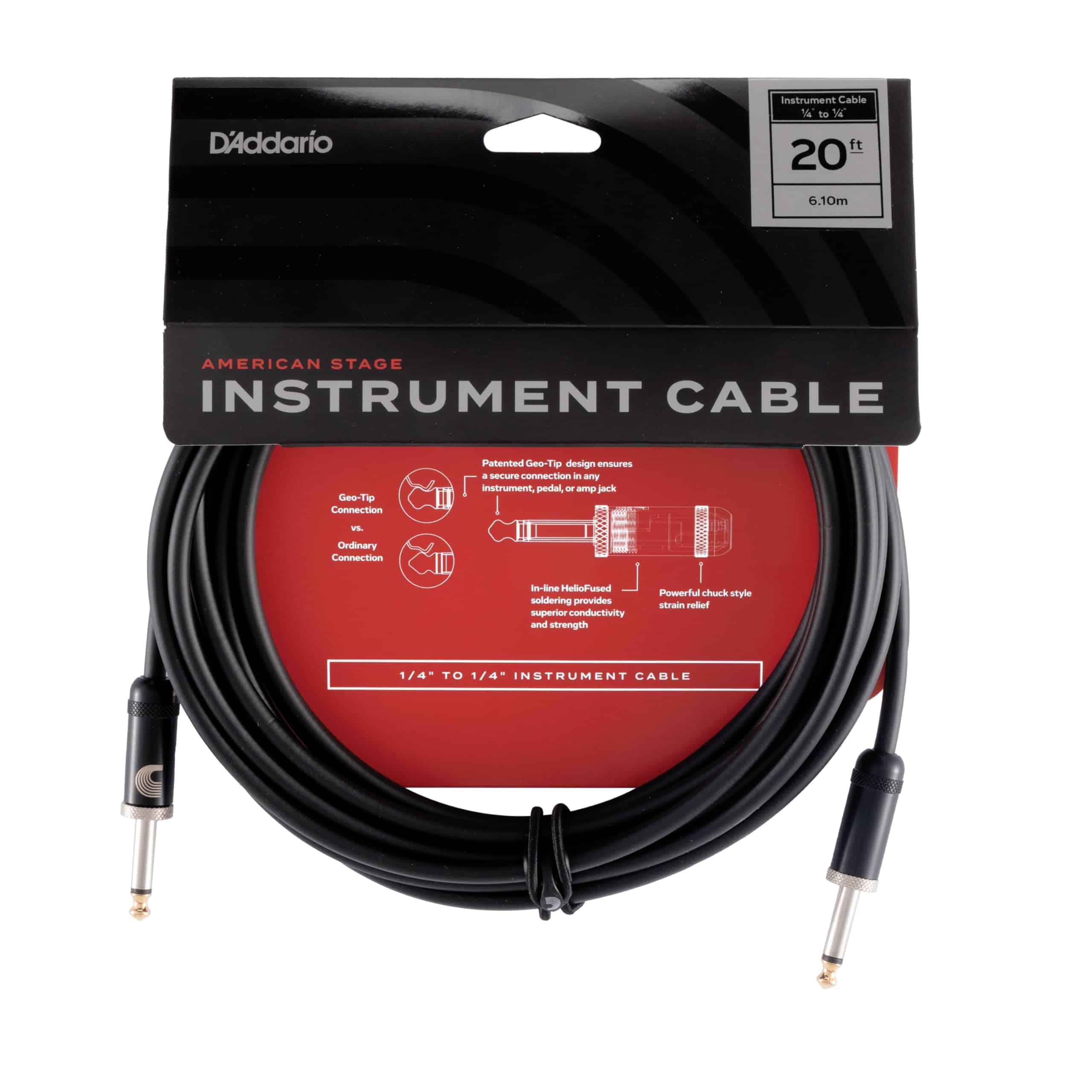 Cable de Guitarra D'Addario - American Stage - -Negro