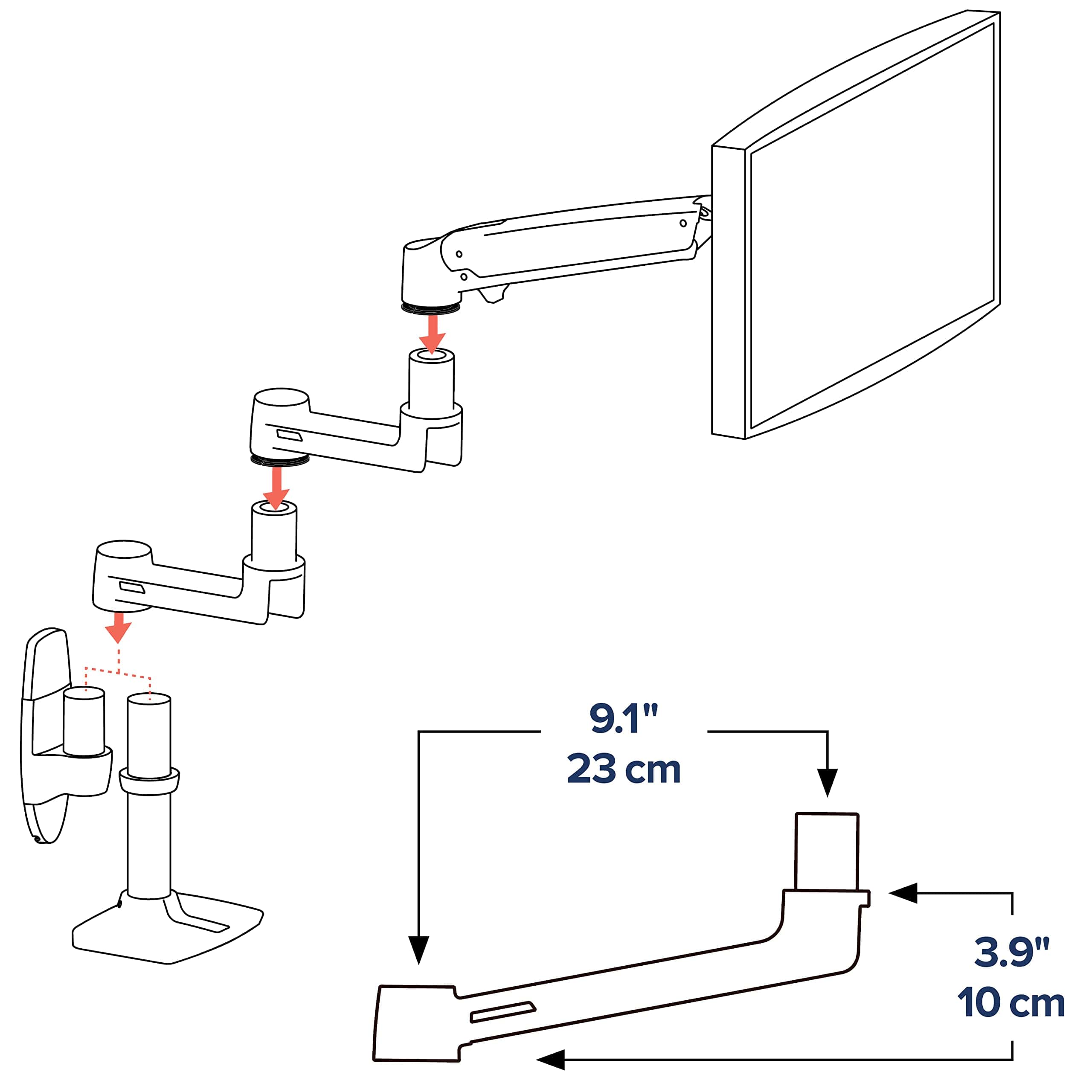 Extensión de Brazo de Monitor Ergotron LX - Complemento - Imagen 5