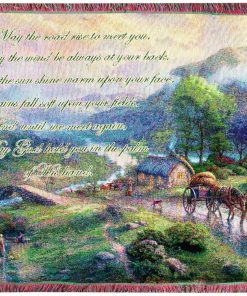 Manta Thomas Kinkade de 50 x 60 pulgadas con versículo,