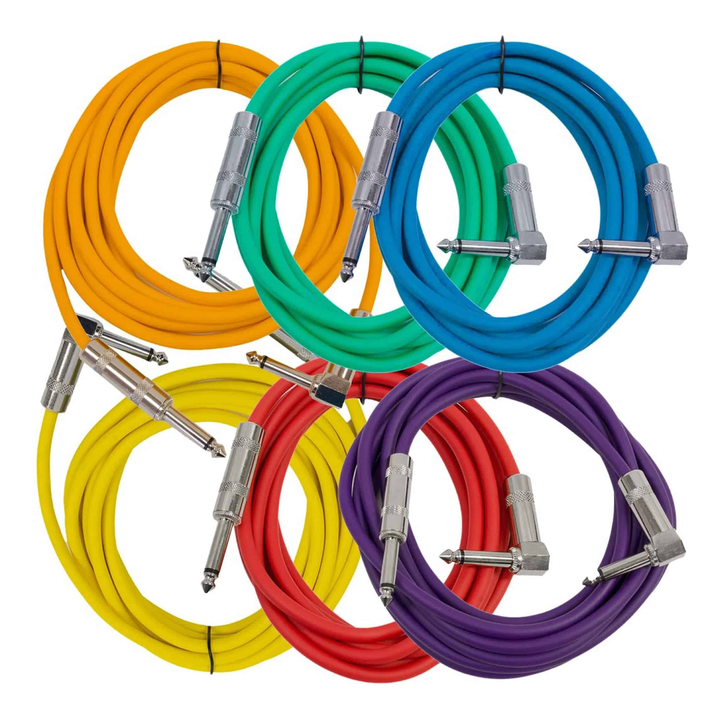 Cables de Guitarra Seismic Audio -Azul, Rojo, Morado, Verde,