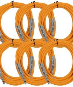 Seismic Audio SASTSX-10Orange-6PK Cable de Guitarra,