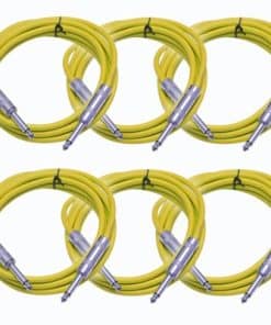 Seismic Audio SASTSX-6Yellow-6PK Cable de Guitarra,