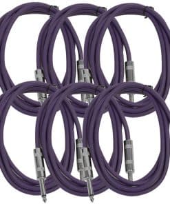 Seismic Audio SASTSX-6Purple-6PK 6-Feet TS 1/4-Inch Guitar,