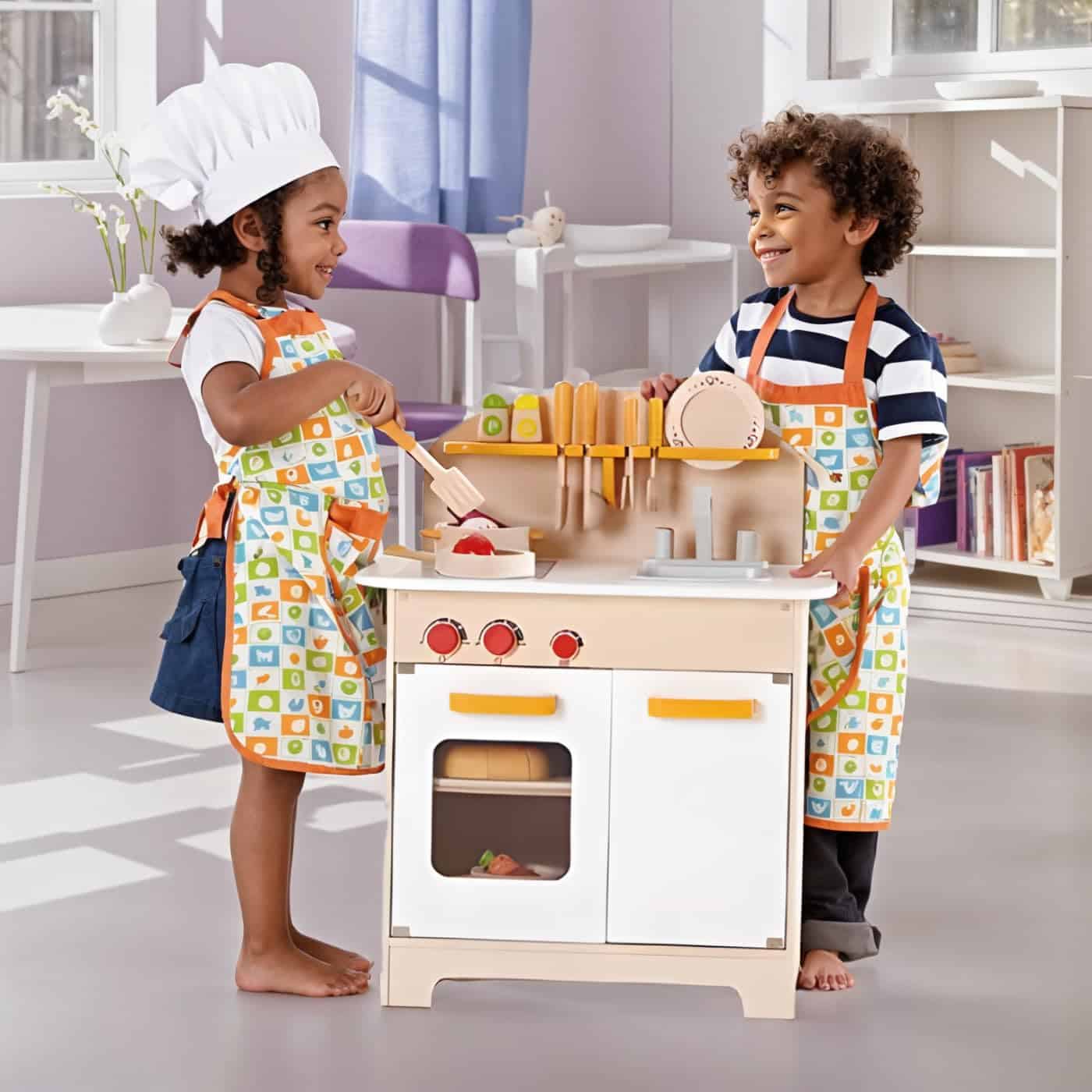 Cocina Gourmet de Madera para Niños Hape en Naranja - Imagen 6
