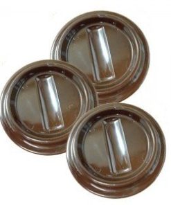 Copas de ruedas de piano de lucite, marrón, juego de 3 para