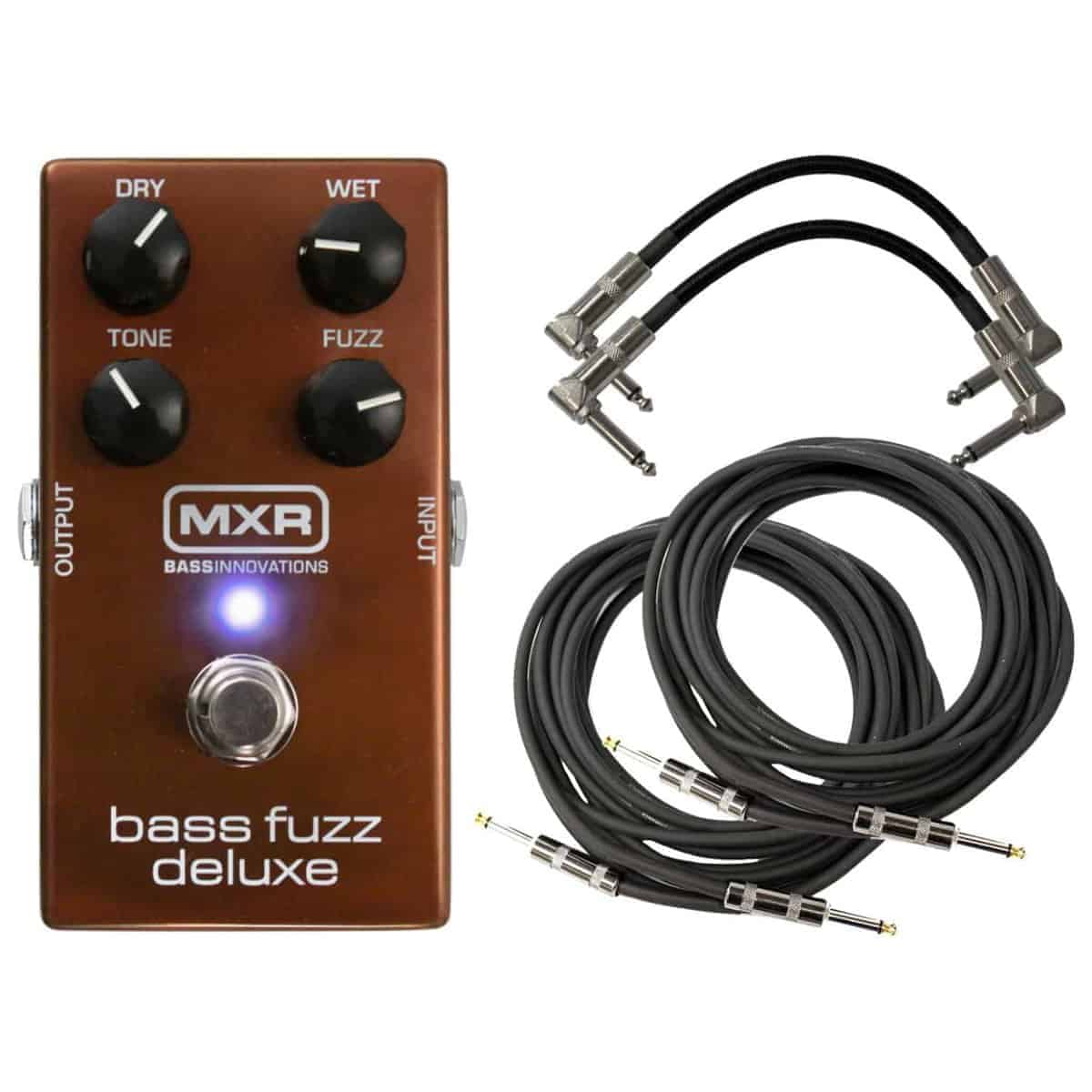 MXR M84 Pedal de Fuzz Deluxe para Bajo con 4 Cables Gratis