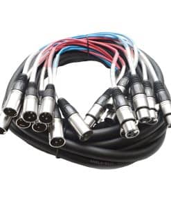 Cable Serpiente XLR de 8 Canales - 25 Pies de Largo - Cable