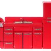 Conjunto de Electrodomésticos de Cocina Miniatura Rojos de