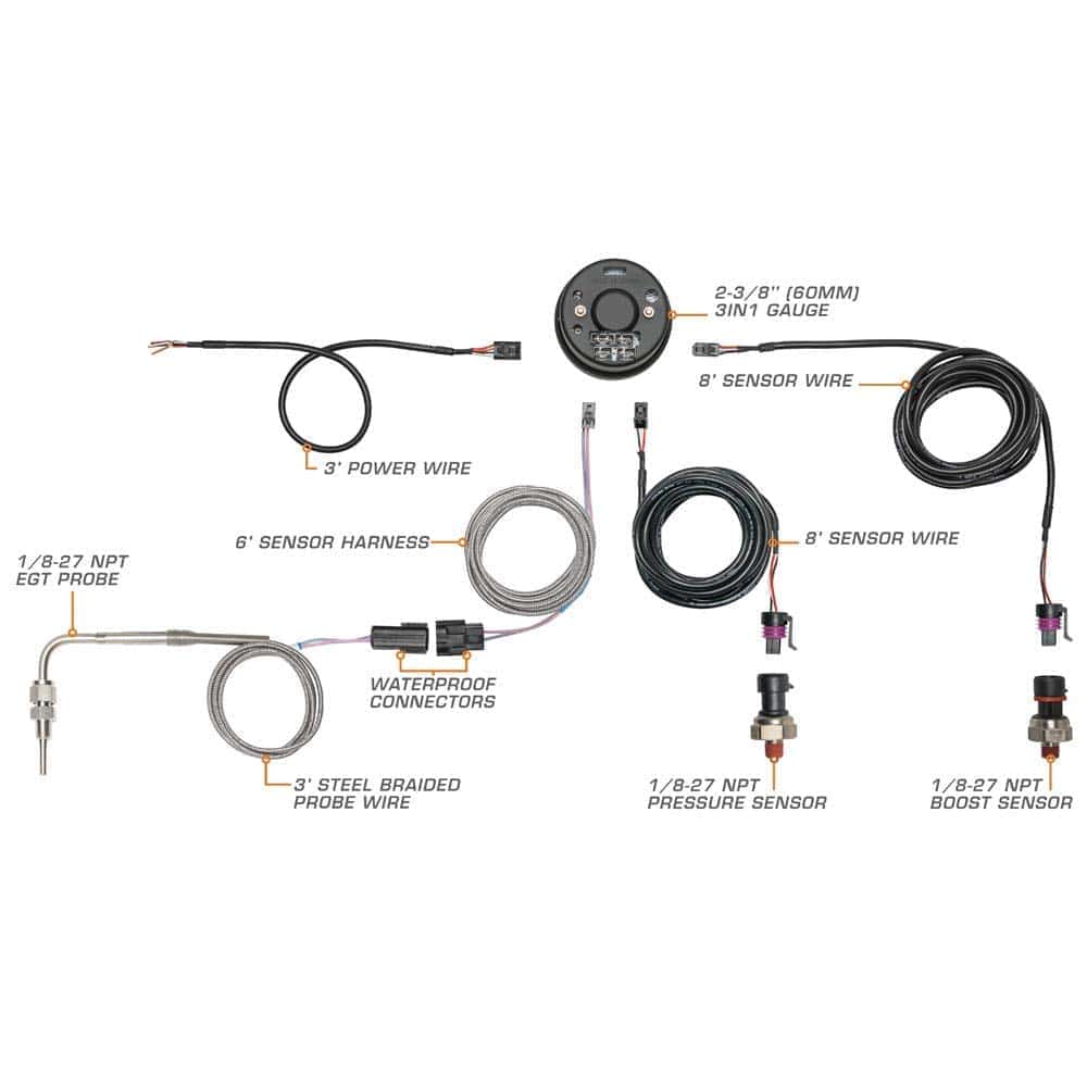 Kit de Medidor de Presión de Refuerzo Analógico 60 PSI con - Imagen 3