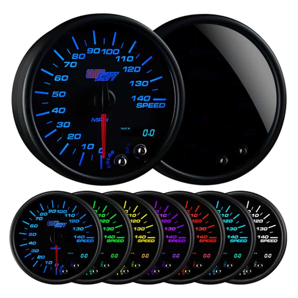 Velocímetro GlowShift Tintado de 7 Colores 140 MPH - Se