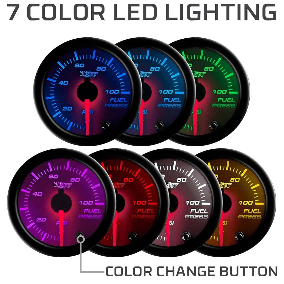 Kit de Manómetro de Presión de Combustible GlowShift Blanco - Imagen 5