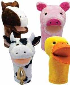 Set de títeres de peluche de animales de granja de Get