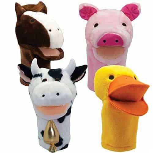 Set de títeres de peluche de animales de granja de Get
