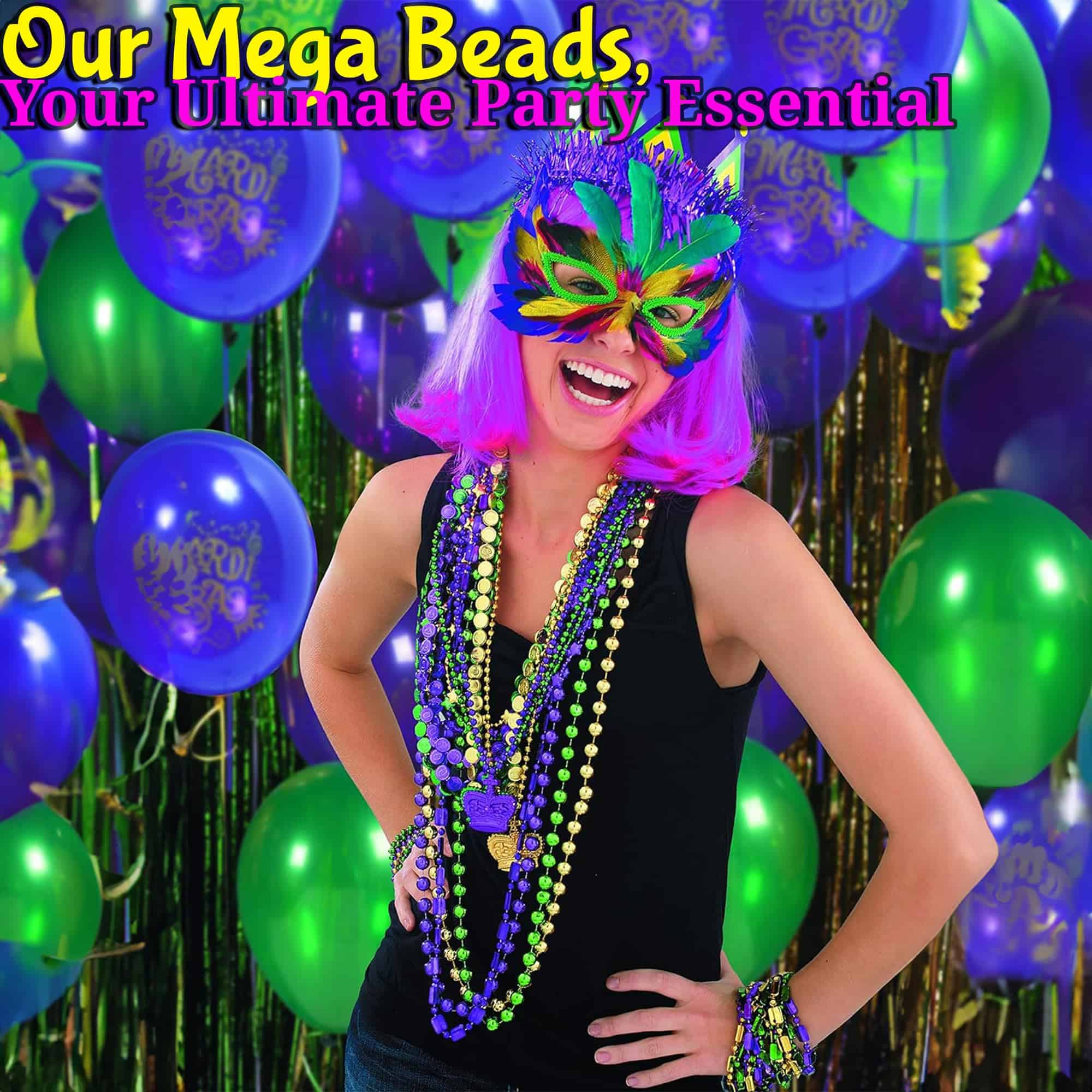 Conjunto de 500 Collares de Mardi Gras de Fun Express - Imagen 4