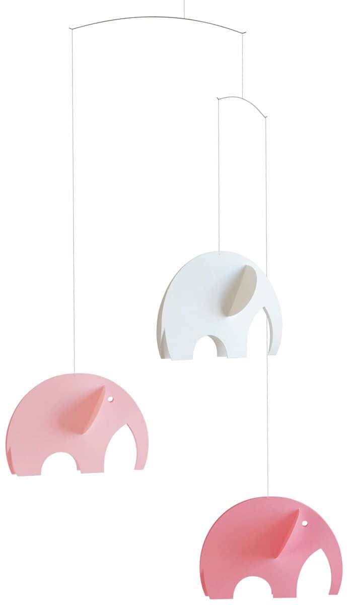 Móvil de Cuna Elefante Rosa - 24 Pulgadas - Plástico de