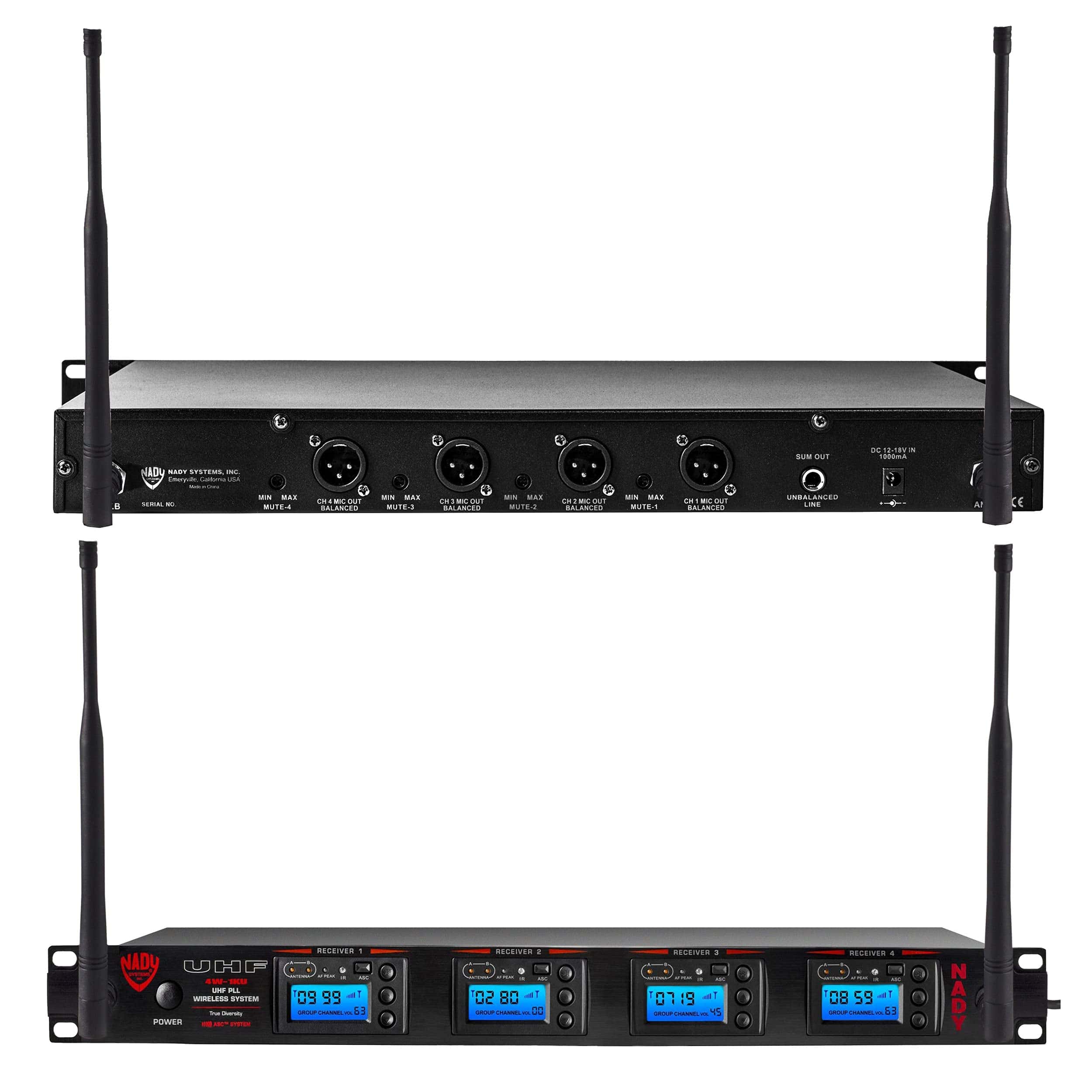 Sistema inalámbrico UHF Nady 4W-1KU LT Quad True Diversity - Imagen 3