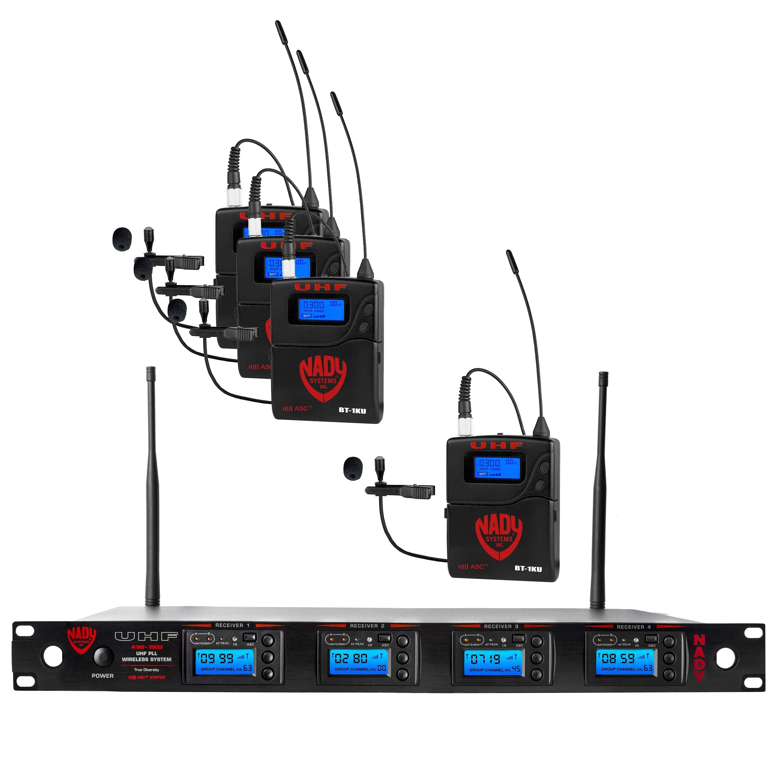 Sistema inalámbrico UHF Nady 4W-1KU LT Quad True Diversity