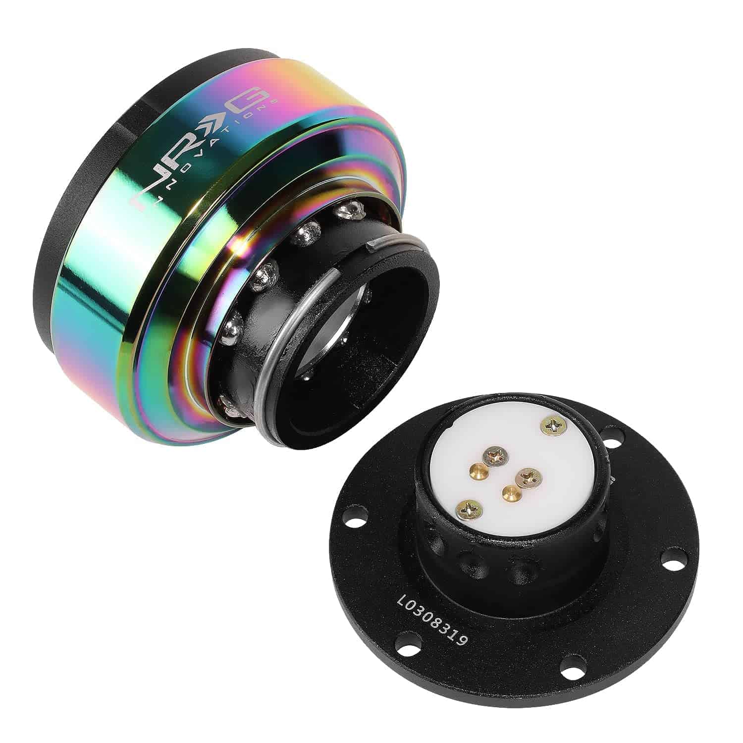 Kit de liberación rápida del volante NRG -Negro/Neo Cromo - Imagen 6
