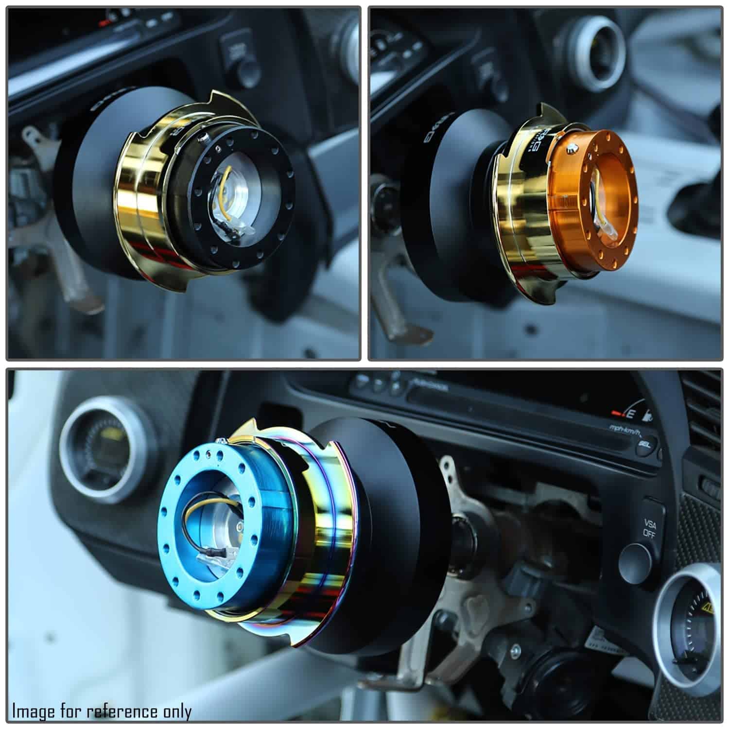 Kit de liberación rápida del volante NRG -Negro/Neo Cromo - Imagen 8