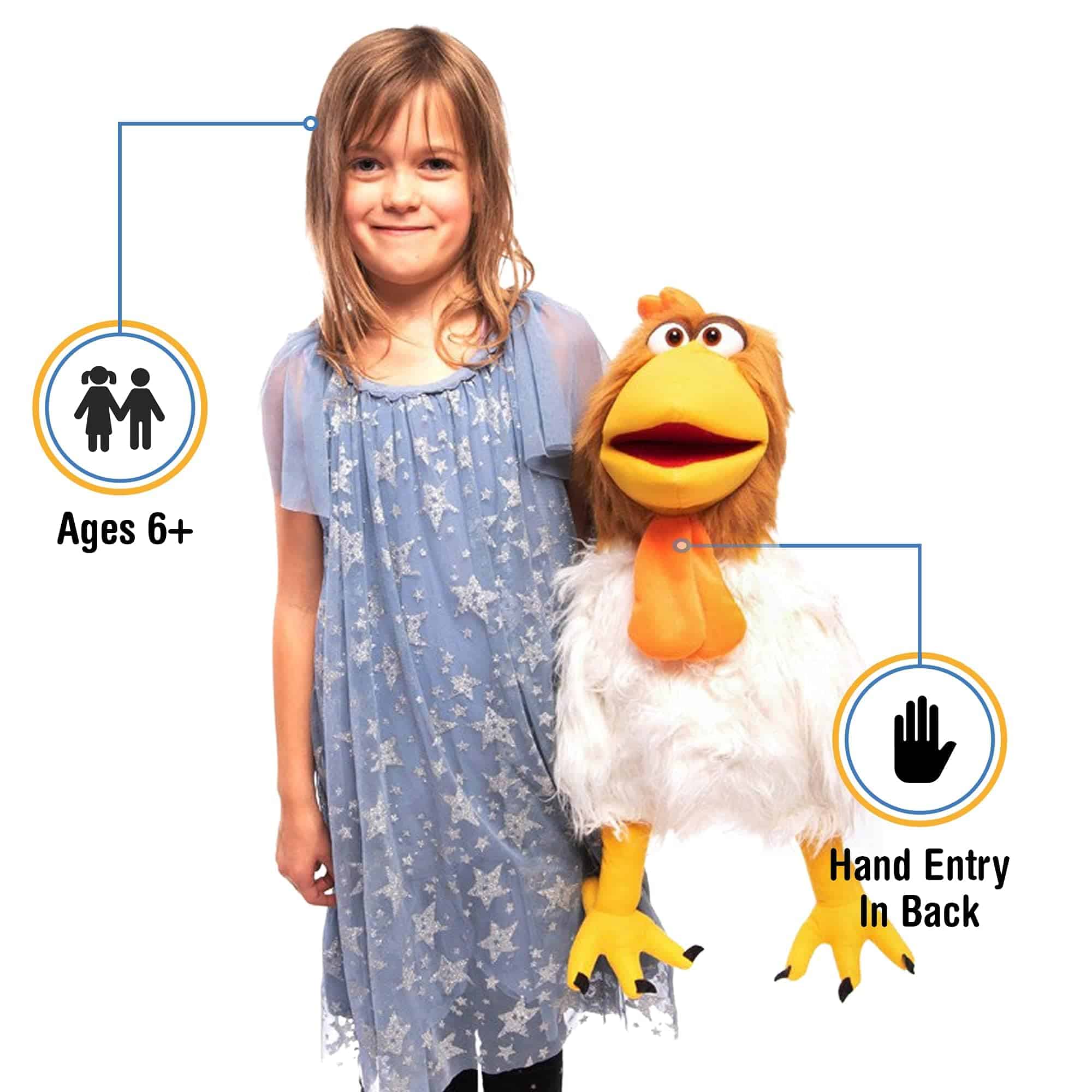 Títere de Animal Estilo Ventrílocuo de Gallo Tonto de 23" - Imagen 3