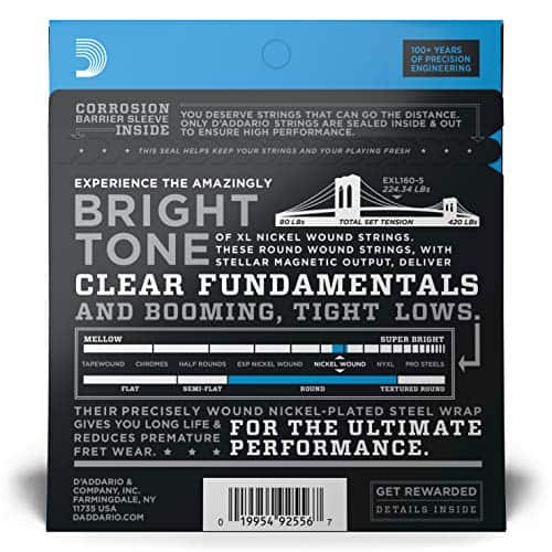 Cuerdas de bajo D'Addario - Cuerdas de bajo de níquel XL - - Imagen 3